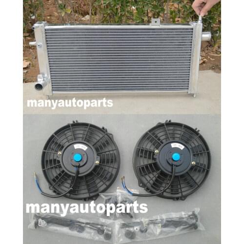 42mm Alloy Aluminum Radiator For Opel Vauxhall Nova GTE GSi 2.0 16v Turbo+two fans
