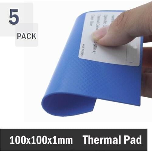 5pcs 100X100x1MM 1MM thickness GPU CPU Thermal Pad SMD DIP IC Chip Heatsink Silicone Thermal pad
