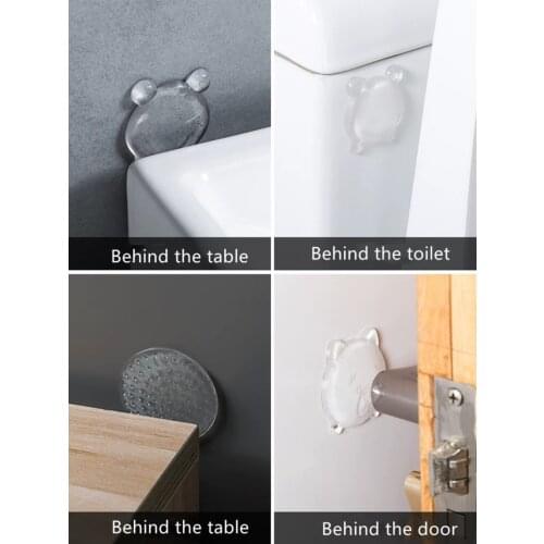 5Pcs Safety Shock Absorber Door Handle Bumpers Mute Door Stoppers Wall Protection PU Waterable Transparent Wall Protectors