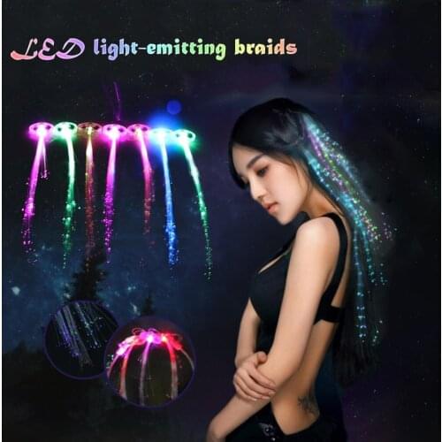 5Pcs/set LED Flashing Hair Braid Glowing Novetly Luminescent Hairpin Hair Ornament Girls Led Toys Christmas New Year Party Gift