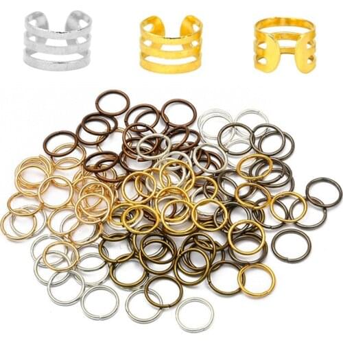 50pcs Adjustable Hair Braids Gold/Silver Dread Dreadlock Beads Cuffs Rings Hoop Circle Braids Hair Clip Accessories Kids Women