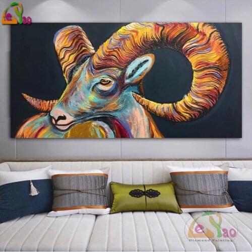 5d Diy Diamond Painting Sheep Goat Animal Pictures Wall Art Full Square Round Drill Embroidery Rhinestone Mosaic Home Decor