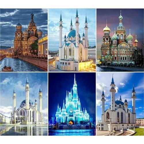 Diamond Embroidery Scenery Cross Stitch Diamond Painting Mosque Picture Of Rhinestones Mosaic Handicraft New Year Gift