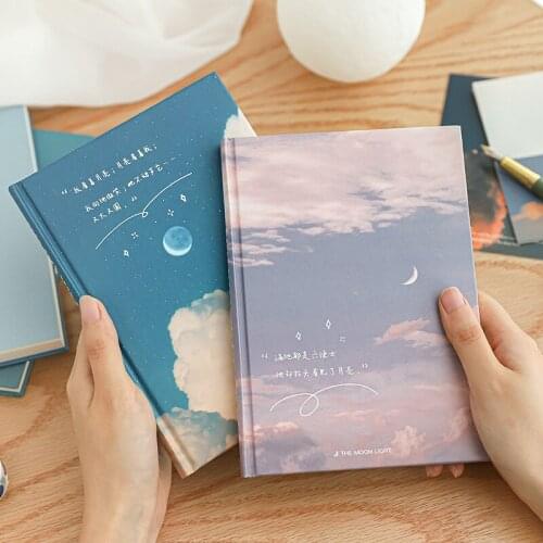 4PCS/LOT Moon Light And Sky Theme Hardcover Notebook 138*192mm Blank+Lined+Grid Paper 160P Free Shipping