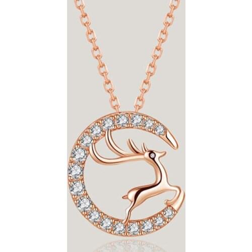 All The Way There Is You Necklace Female Clavicle Chain Elk Design Korean Fashion Style Set Chain Necklace Women Jewlery