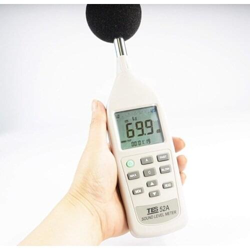 TES-52A Digital Sound Level Meter Range from 26 to 130dB,Mainmum/Minimum/Peak Sound Level With Time,Fast/Slow Time Weighting