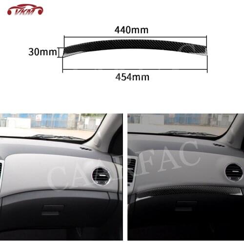 Carbon Fiber Passenger Seat Dashboard Decorative Strips Trim Cover Sticker For Chevrolet Cruze 2009-2015 Interior Accessories