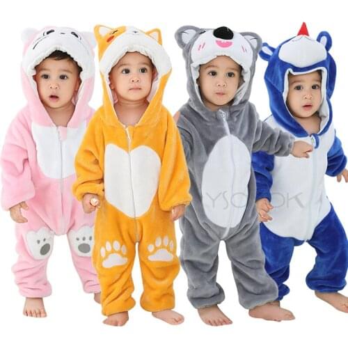 Baby Rompers Winter Animal Costume Newborn Girl Outfit Winter Baby Boy Clothes Toddler Cartoons Jumpsuit Pajamas bebe Romper