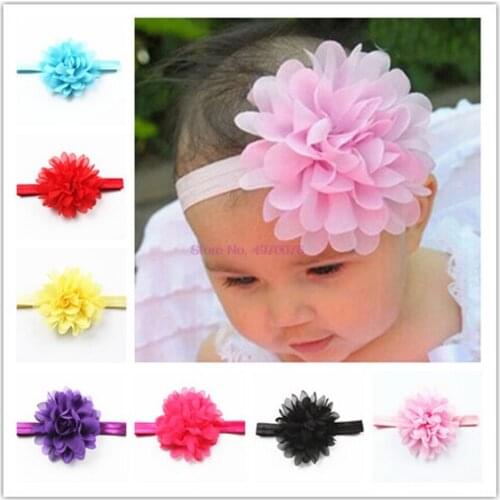 DHL 500pcs Baby Girl Elastic Hairband Children Hair Wear For Kids Head Band Flower Headband Baby Hair Accessories