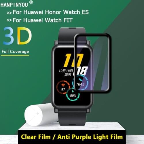 For Huawei Honor Watch ES FIT Clear / Purple Light Full Cover 3D Curved Plating Soft PMMA PET Film Screen Protector -Not Glass