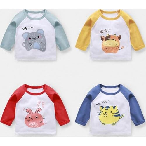 Baby boy girls spring long sleeve pure cotton T-shirt little kids bottoming shirt new born baby clothes infant shirt baby jacket