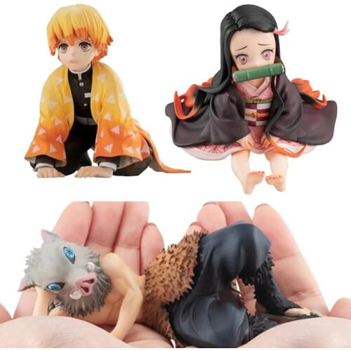Demon Slayer Hashibira Inosuke Q.Ver Figure Kamado Nezuko Agatsuma Zenitsu Anime Figure Toys
