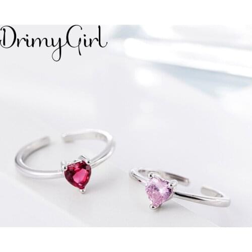 Exaggerated Handmade Zircon Heart Rings Finger Jewelry For Women Retro Gothic Punk Creativity Jewelry 2021