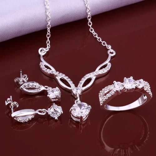 LKNSPCS631 925 sterling silver jewelry set, fashion jewelry set Earring 509 Necklace 531 Ring 398-8 /dgmalxta dseamjla