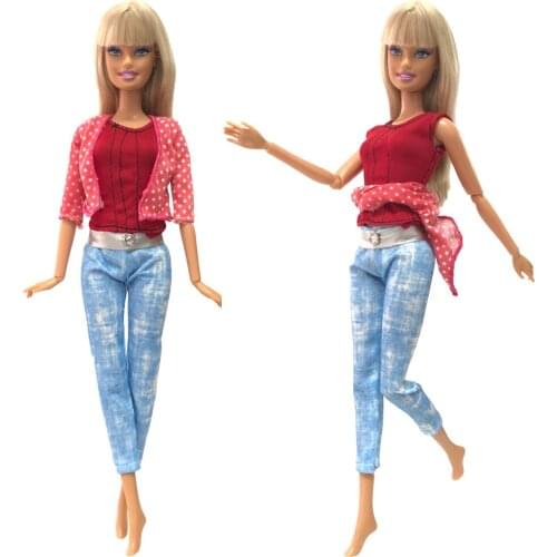 NK 1 Set Doll Dress Vest jacket Fashion Jeans Casual Sportswear For Barbie Doll Accessories Baby Toys Girls' Gift 278M 3X