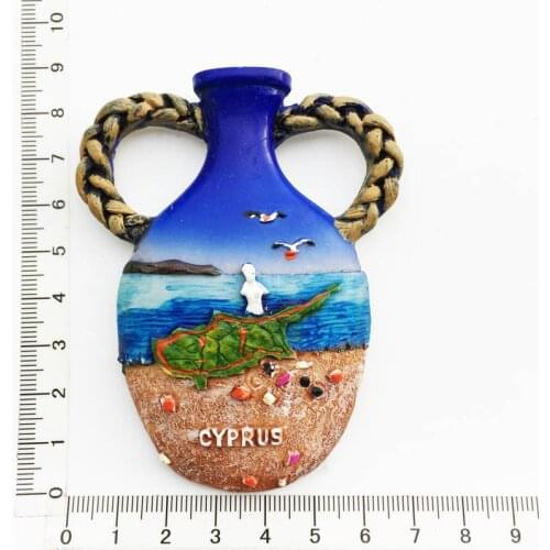 Cyprus)Fridge Magnet,Creative Travel Commemorate Crafts 3D Ornaments Magnetism Resin Material Refrigerator Stickers