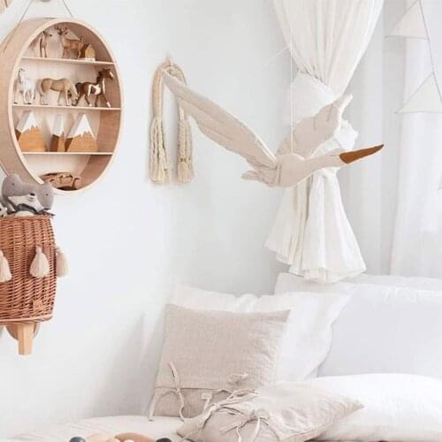 Wall Hanging Swan Plush Stuffed Doll Baby Photography Props Baby Toy Room Pendant Home Bedroom Ornament Decorative Accessories