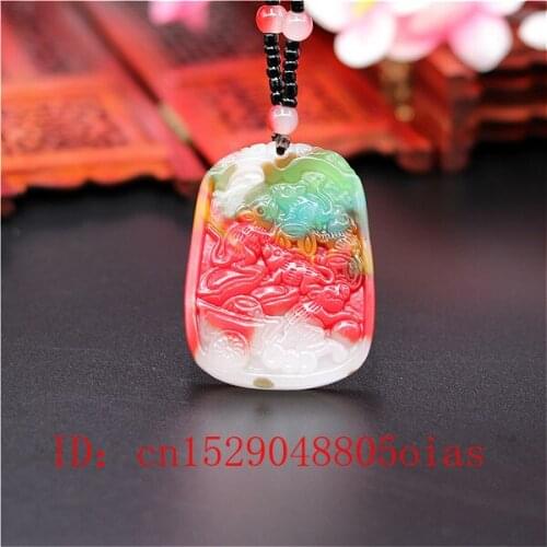 Natural Color Hetian Jade Stone Mouse Pendant Necklace Chinese Jadeite Jewelry Charm Amulet Carved Gifts for Women Men
