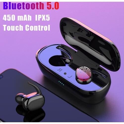 KEBIDU TWS Fingerprint Touch Bluetooth Earphones HD Stereo Wireless Headphones Noise Cancelling Gaming Headset 51602