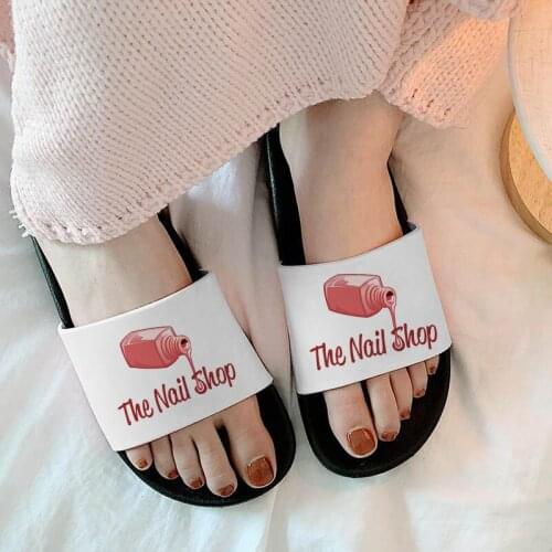 New women summer slippers Woman Soft Flip Flops indoor slippers Nail polish Printed Home slippers Fashion Shoes