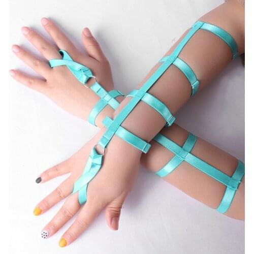 New Sexy Armlet Arm Piece Bracelet Strap Wristband Harness With Harness Cage Bondage Hand Tied Punk Gothic Rave Wear