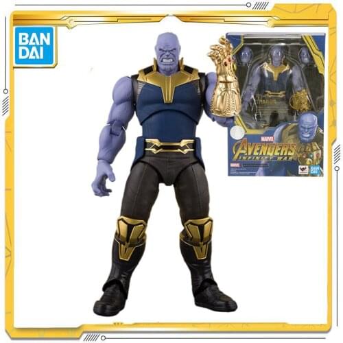 Original BANDAI SHF Marvel Avengers: Infinity War Thanos Anime Action Figur Toy for Child Halloween Gift