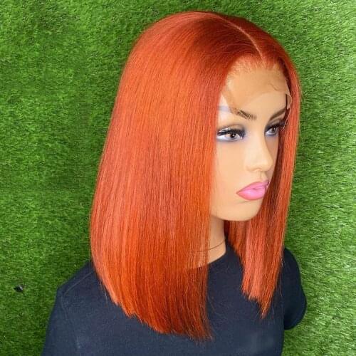 Middle Part Glueless Cosplay Bob Wigs Lace Frontal Synthetic Hair Silky Straight Short Hair Lace Wig with Baby Hair