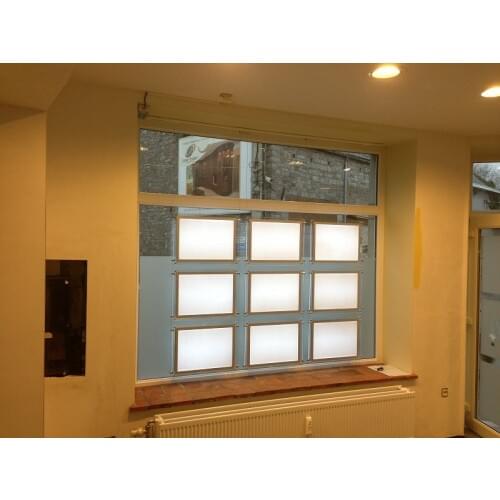 Wire Hanging Acrylic Led Frame,A3 Double Sided Crystal Light Boxes for Real Estate Window Display 3pcs/Column