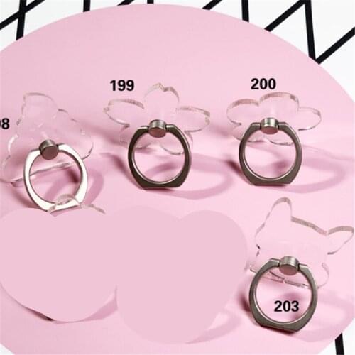 UVR Transparent Flower Dog Finger Ring Smartphone Phone Stand Holder Mobile Phone Holder Stand For iPhone Huawei All Phone