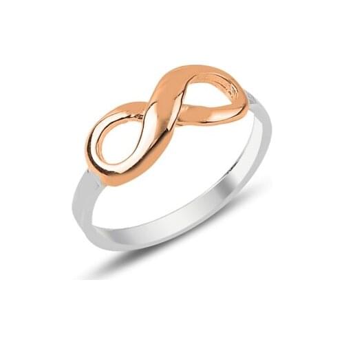 Silverlina Silver Rose Gold Plated Eternity Ring