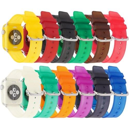 Silicone Strap Case for Apple Watch Band 5 6 SE 44mm 40mm 42mm 38mm Colorful Transparent Wrist Bracelet for iwatch series 4 3 2