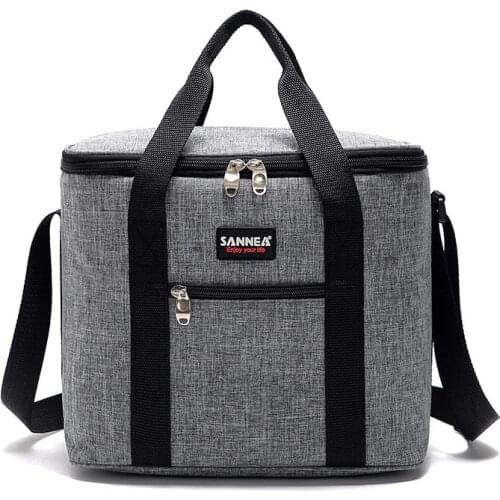 New 10L/22L Cooler Bag Gray Waterproof Oxford Thermal Bag Food Insulated Camping Beach Car Refrigerator