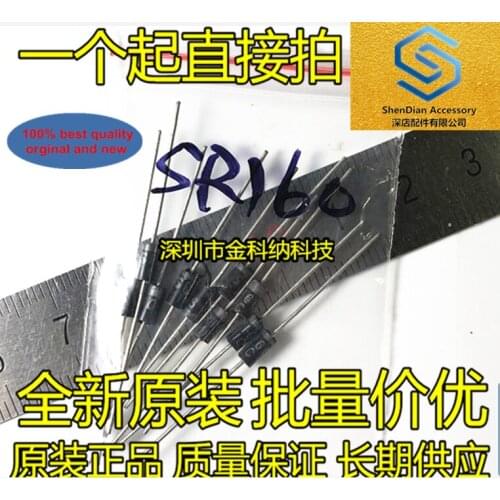 100pcs 100% orginal new SR160 SB160 welding machine commonly used Schottky diode in-line DO-41 SS16 1A 60V real photo