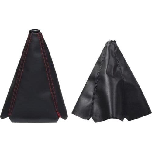 Universal Leather Short Shifter Collars Red Yellow Blue Black Stitch Shift Knob Shifter Boot Cover MT/AT