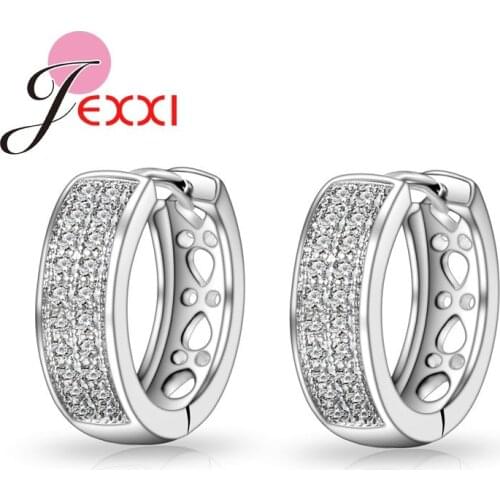 Cubic Zirconia Innovative Tide 925 Sterling Silver Elegant Buckle Type Male And Female Couples Bride Engagement Earring