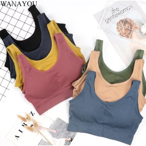 WANAYOU Women Quick-Drying Sports Bras Top Padded Wrapped Chest Exercise Yoga Shirts Breathable Running Gym Fitness Tube Top