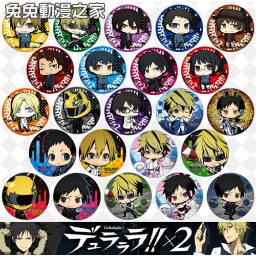ZXFJXR 58MM DuRaRaRa DRRR Izaya Orihara Shizuo Masaomi Celty Sturluson Full Characters Animation Pin DIY Badge Collect For Fans