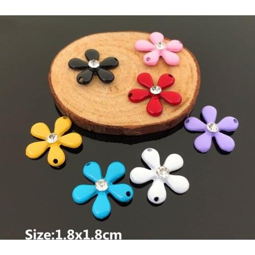 10pcs/Lot Spray paint rhinestones Flower charm DIY Jewelry accessories of necklace bracelet headdress handmade fitting