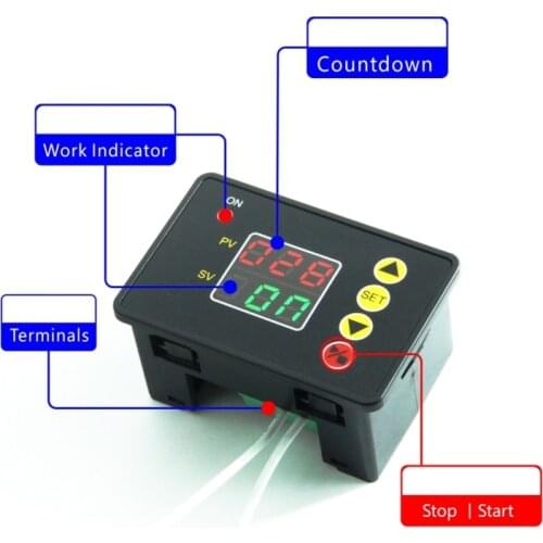 12V 24V 110V 220V LED Digital Display Time Delay Relay Switch T2310 Normally Open Microcomputer Time Controller