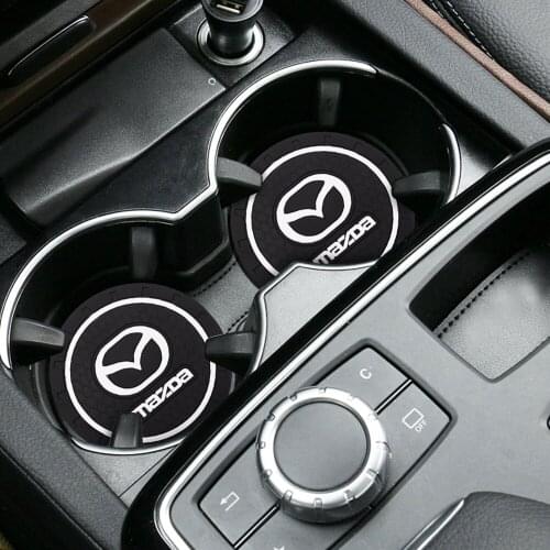 2PCS Car Coaster Water Cup Mat Silicone Epoxy Non-Slip Coaster For Mazda CX-3 CX-4 CX-5 CX-8 CX-30 MX-5 Car Styling Accessories