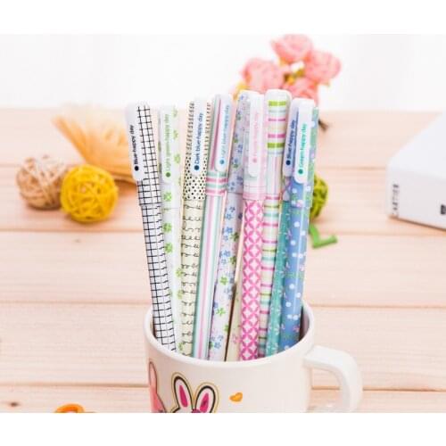 20 Pcs Pen with Pvc Box Set Small Floral 10 Color Students with Cute Gel Pen Stationery Materiais Escolar Kawaii School Supplies