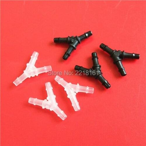 20pcs wholesale wide format printer plastic ink pipe connectors Ink tube fitting Y shape 4x3mm 4.2x2.8mm UV Solvent Y connector