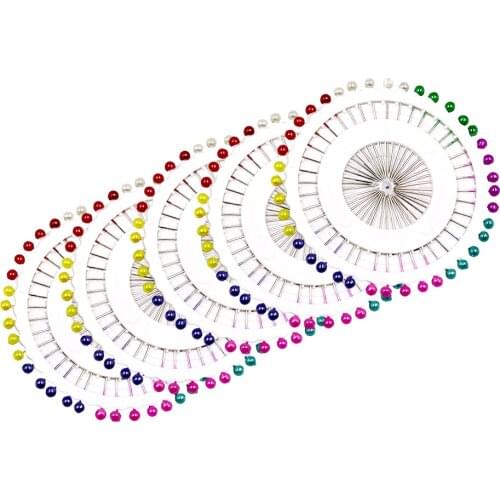200/400pcs Patchwork Pins Round Pearl Head Dressmaking Pearl Garment DIY Stitching Decorating Needle Pin Craft For Home Garden