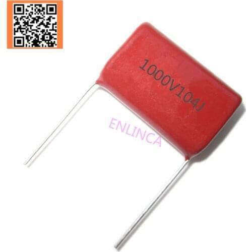 5pcs CBB 1000V 1KV 0.1UF 104J 100NF 1000V 1KV 5% DIP CBB Polypropylene film capacitor 104