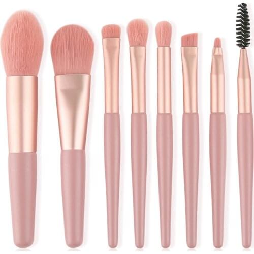 8 Pcs Mini Travel Portable Soft Makeup Brushes Set Eye Shadow Foundation Powder Eyelash Lip Concealer Blush Make Up Brush Set