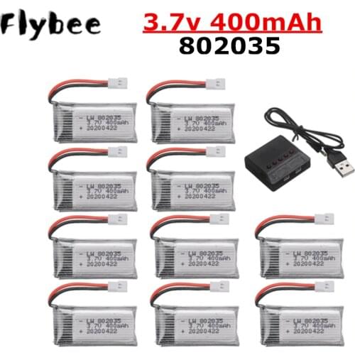 3.7V 400mah Lipo Battery For H107 H31 KY101 E33C E33 U816A V252 H6C 25C RC Quadcopter 3.7v 802025 Rechargeable Battery Charger