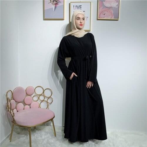 Aligaia Solid Color Turkish Muslim Dress For Women 2021 Summer New Caftan Dubai Kaftan Prayer Islam Clothing Djelaba Femme