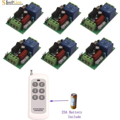 Sleeplion 220V 10A 1CH RF Wireless Remote Switch 315/433Mhz Digital Remote Control Switch 220V Lamp LED Light Transmitter Module