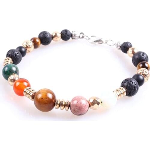 New Natural Stone with Hematite Gold Color Stretch Beads Bracelets bracelet for girl Gift