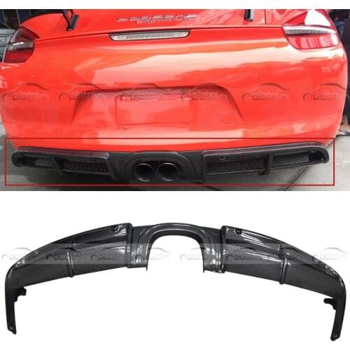 OLOTDI Carbon Fiber Rear Lip Diffuser Bumper Splitter for Porsche 981 Cayman Boxster GT4 2014-2016 Car Styling Auto Tuning